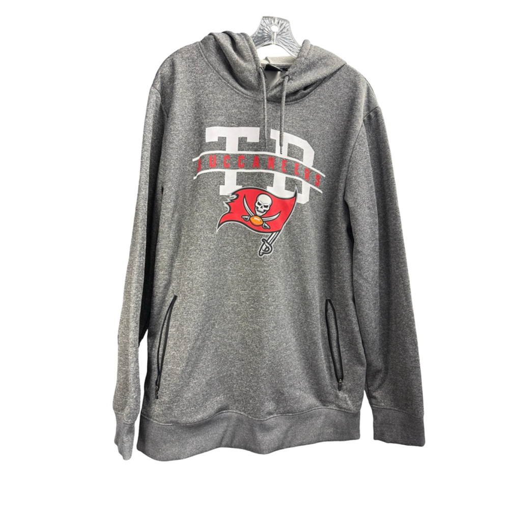 Men's NFL Team Apparel Gray Tampa Bay Buccaneers Hoodie Size XL